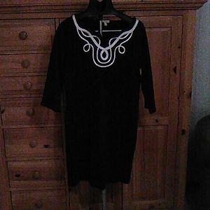 Talbot's long sleeve navy cotton knit dress